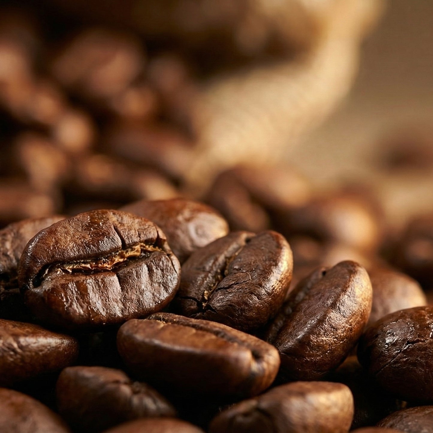 Close-up of Chit Chat Chic Tanzania-Ethiopia blend coffee beans — natural process medium roast by Chica Bonita Coffee